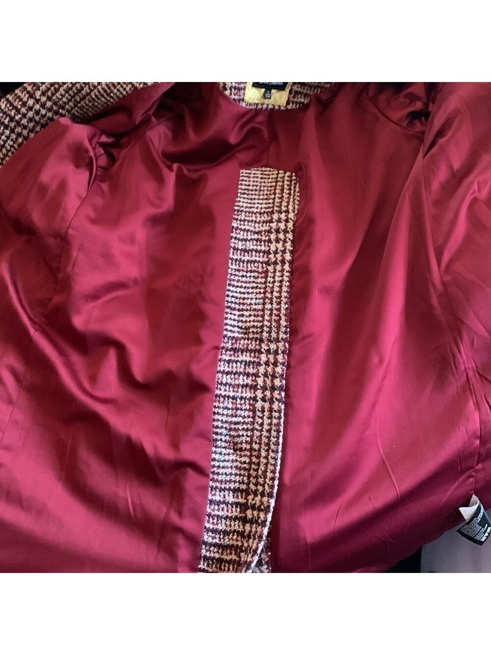 Sam Edelman red tweed knee length coat size 6 - Picture 13 of 14